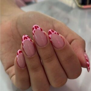 Valentines Heart Press On Nails